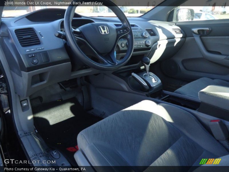 Nighthawk Black Pearl / Gray 2008 Honda Civic LX Coupe