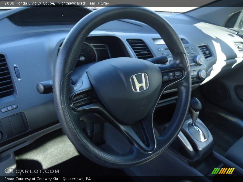 Nighthawk Black Pearl / Gray 2008 Honda Civic LX Coupe