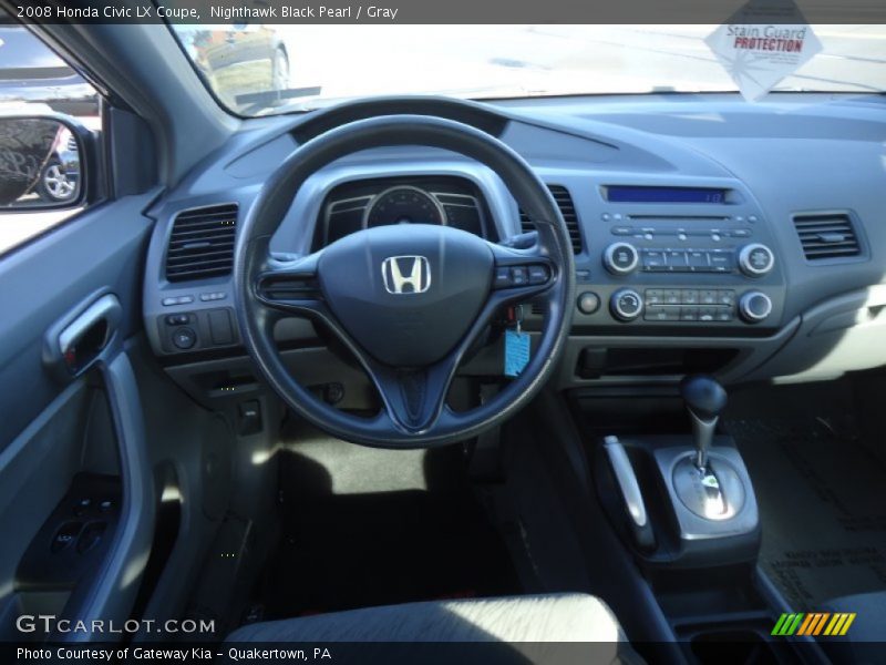 Nighthawk Black Pearl / Gray 2008 Honda Civic LX Coupe