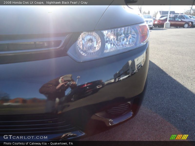 Nighthawk Black Pearl / Gray 2008 Honda Civic LX Coupe