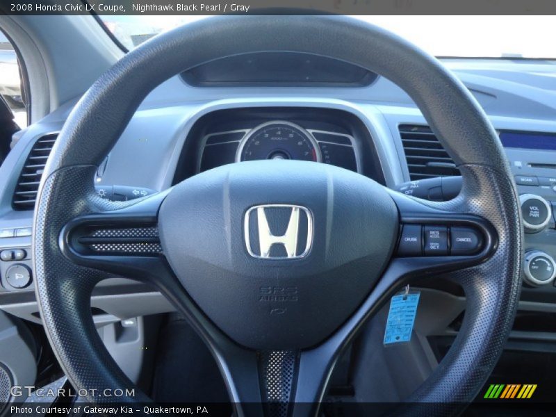 Nighthawk Black Pearl / Gray 2008 Honda Civic LX Coupe