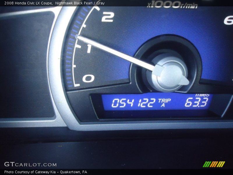 Nighthawk Black Pearl / Gray 2008 Honda Civic LX Coupe