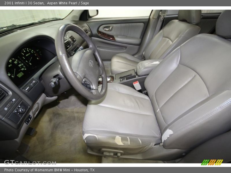 Aspen White Pearl / Sage 2001 Infiniti I 30 Sedan