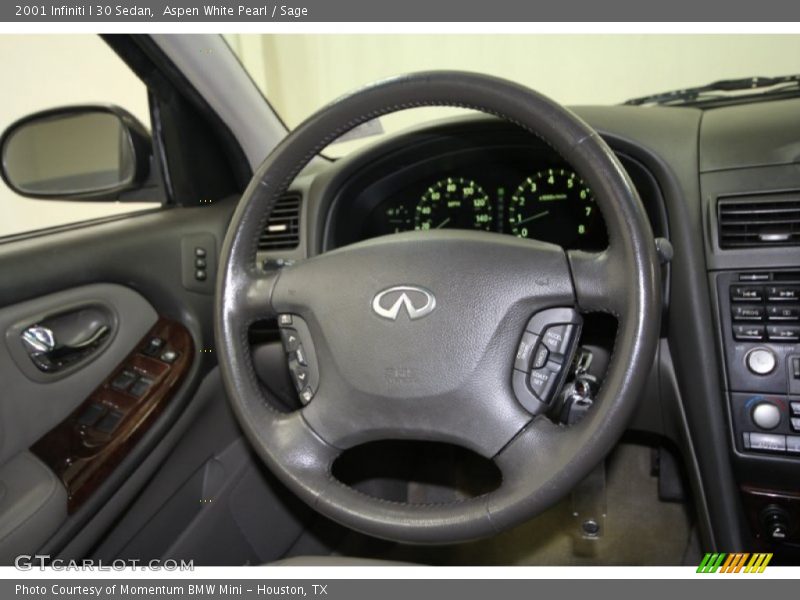 Aspen White Pearl / Sage 2001 Infiniti I 30 Sedan