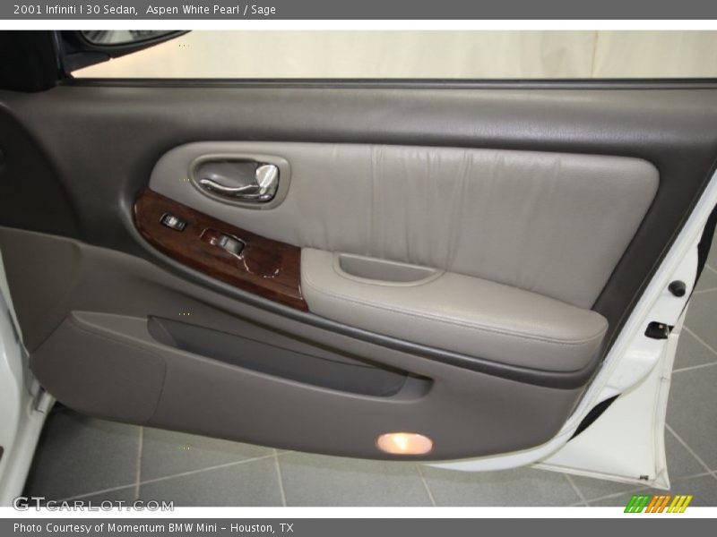 Aspen White Pearl / Sage 2001 Infiniti I 30 Sedan