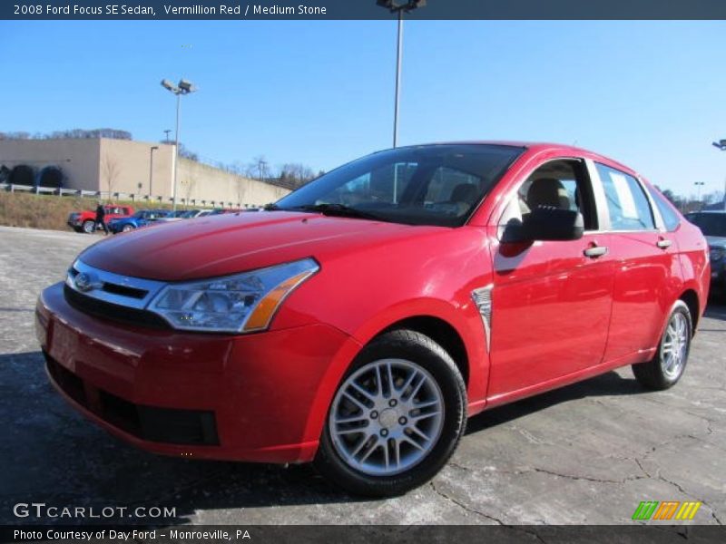 Vermillion Red / Medium Stone 2008 Ford Focus SE Sedan