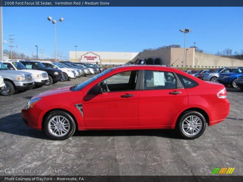 Vermillion Red / Medium Stone 2008 Ford Focus SE Sedan