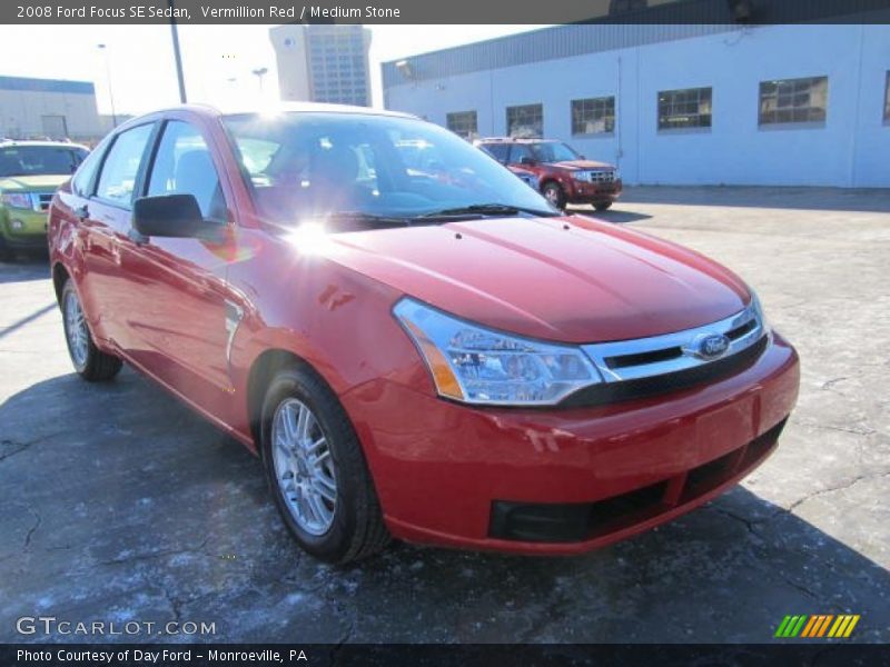 Vermillion Red / Medium Stone 2008 Ford Focus SE Sedan