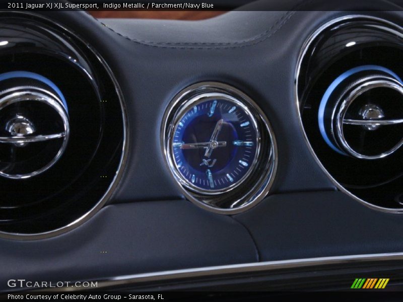 Indigo Metallic / Parchment/Navy Blue 2011 Jaguar XJ XJL Supersport