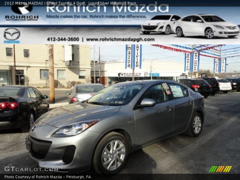 Liquid Silver Metallic / Black 2012 Mazda MAZDA3 i Grand Touring 4 Door