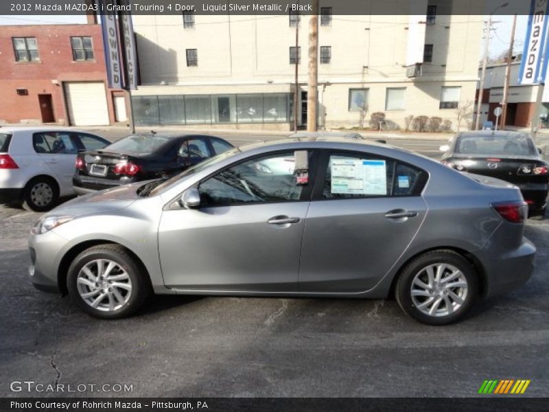 Liquid Silver Metallic / Black 2012 Mazda MAZDA3 i Grand Touring 4 Door