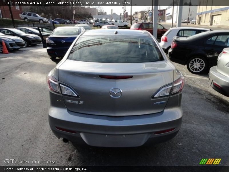 Liquid Silver Metallic / Black 2012 Mazda MAZDA3 i Grand Touring 4 Door