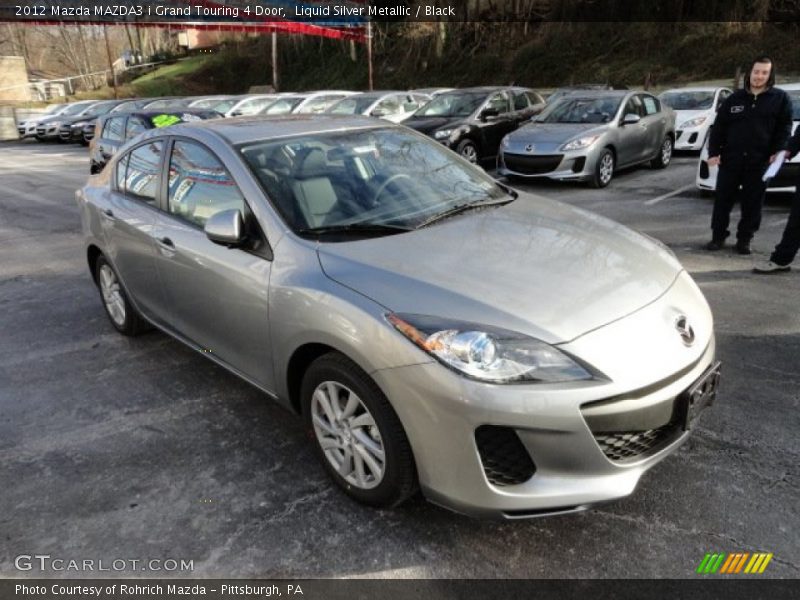 Liquid Silver Metallic / Black 2012 Mazda MAZDA3 i Grand Touring 4 Door