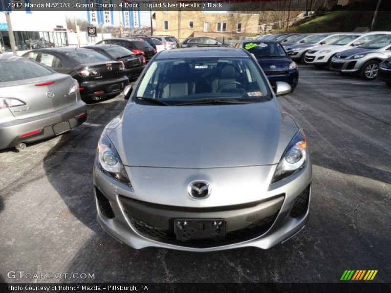 Liquid Silver Metallic / Black 2012 Mazda MAZDA3 i Grand Touring 4 Door