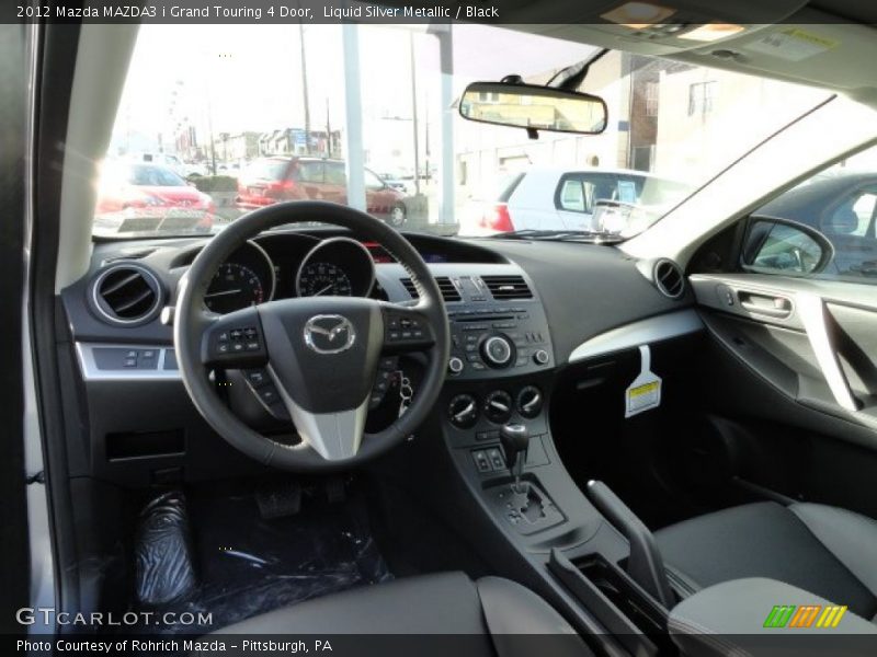 Liquid Silver Metallic / Black 2012 Mazda MAZDA3 i Grand Touring 4 Door