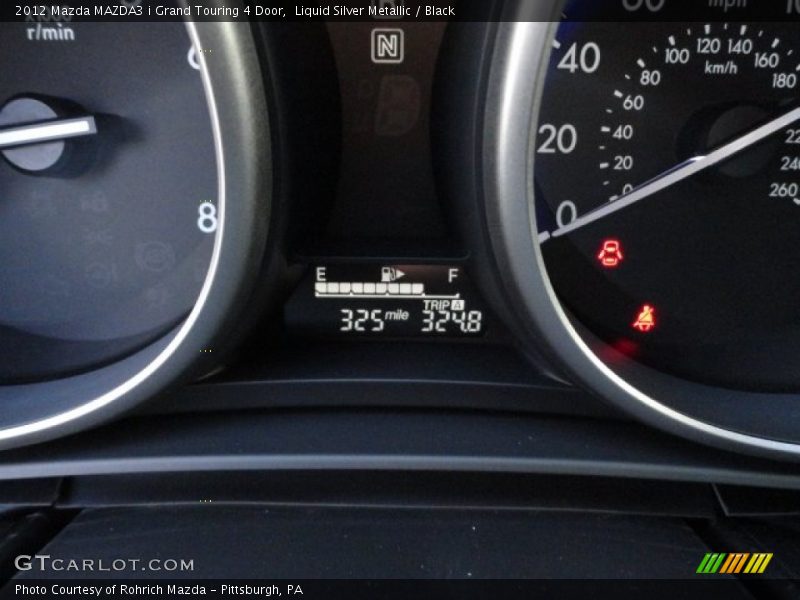 Liquid Silver Metallic / Black 2012 Mazda MAZDA3 i Grand Touring 4 Door