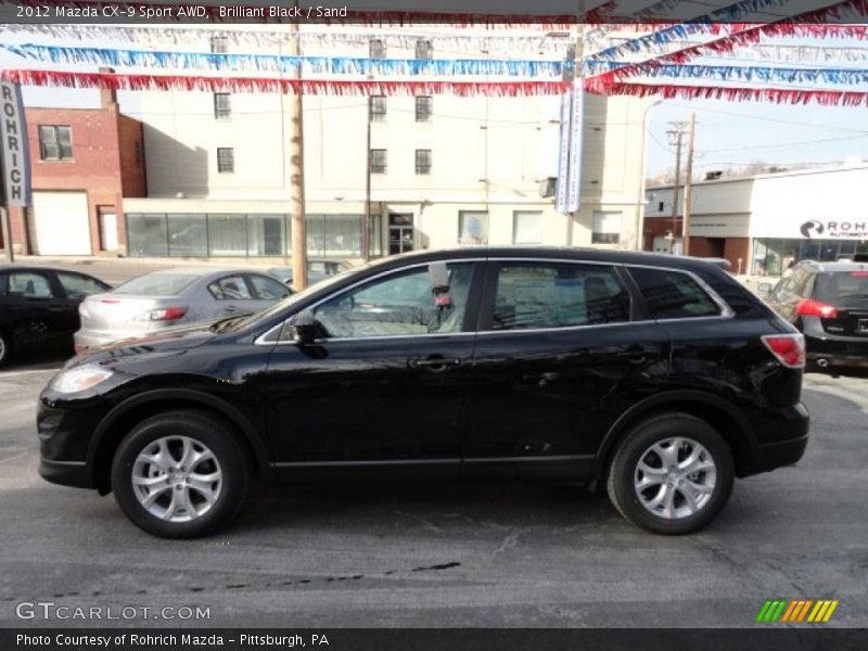 Brilliant Black / Sand 2012 Mazda CX-9 Sport AWD