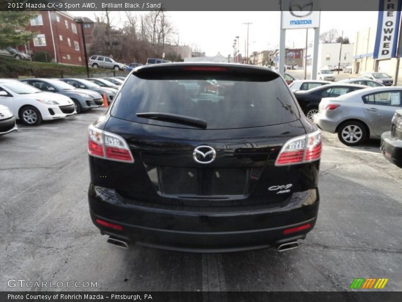 Brilliant Black / Sand 2012 Mazda CX-9 Sport AWD