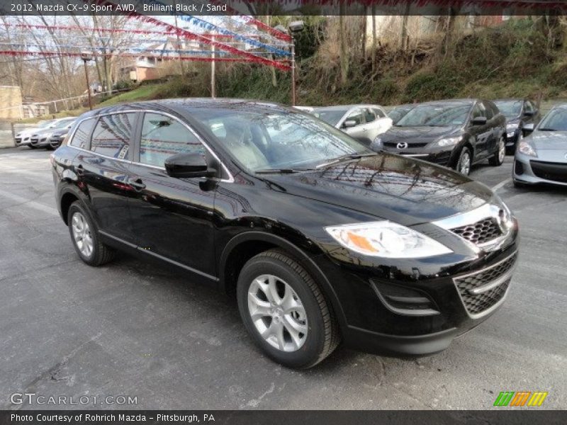Brilliant Black / Sand 2012 Mazda CX-9 Sport AWD
