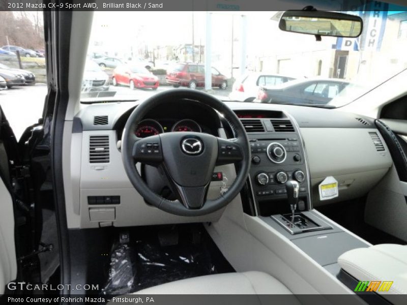 Brilliant Black / Sand 2012 Mazda CX-9 Sport AWD