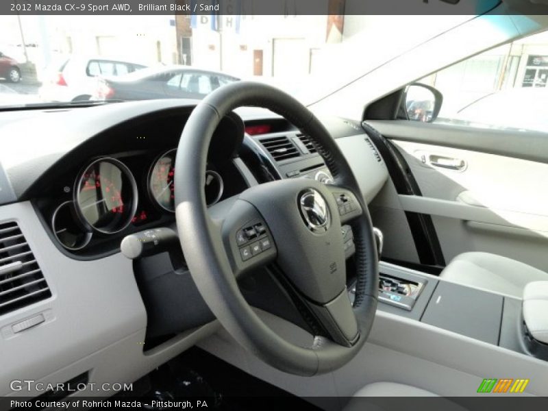 Brilliant Black / Sand 2012 Mazda CX-9 Sport AWD
