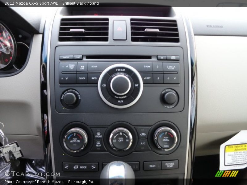 Brilliant Black / Sand 2012 Mazda CX-9 Sport AWD