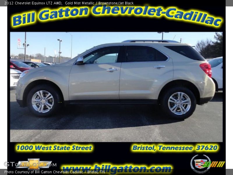 Gold Mist Metallic / Brownstone/Jet Black 2012 Chevrolet Equinox LTZ AWD