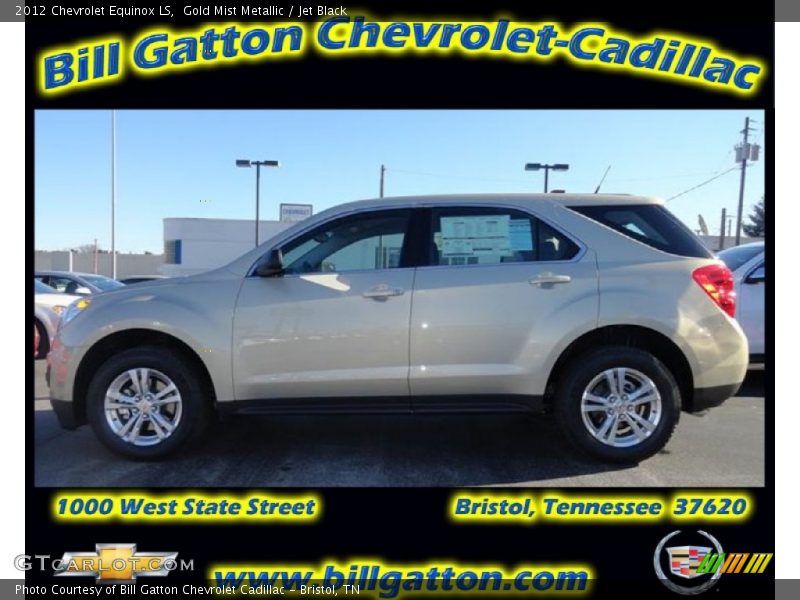 Gold Mist Metallic / Jet Black 2012 Chevrolet Equinox LS