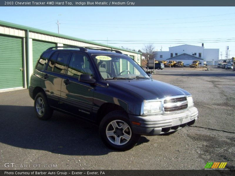 Indigo Blue Metallic / Medium Gray 2003 Chevrolet Tracker 4WD Hard Top