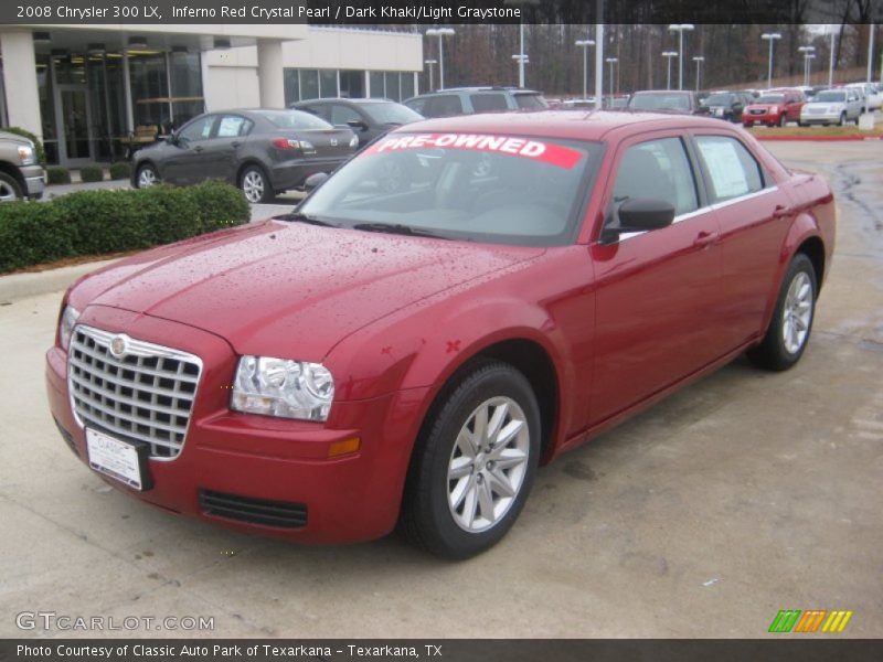 Inferno Red Crystal Pearl / Dark Khaki/Light Graystone 2008 Chrysler 300 LX