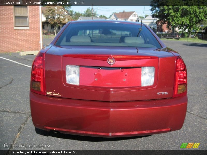 Garnet Red / Light Neutral 2003 Cadillac CTS Sedan