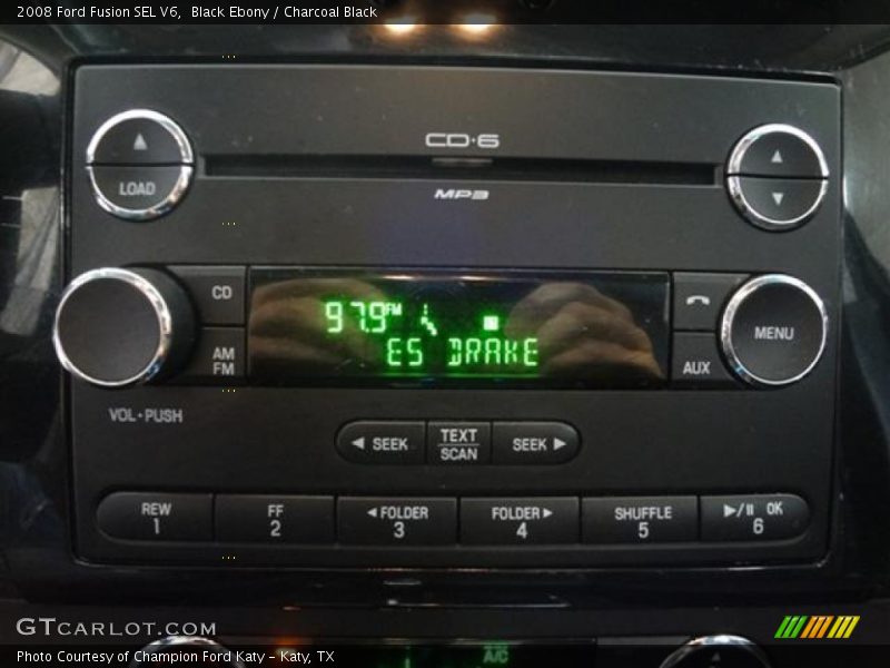 Black Ebony / Charcoal Black 2008 Ford Fusion SEL V6