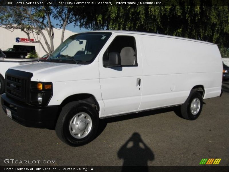 Oxford White / Medium Flint 2008 Ford E Series Van E250 Super Duty Commericial Extended