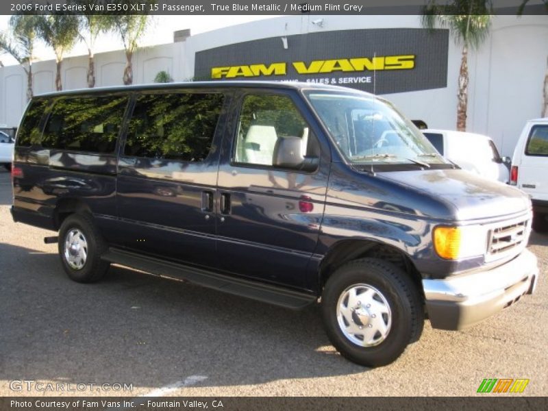 True Blue Metallic / Medium Flint Grey 2006 Ford E Series Van E350 XLT 15 Passenger