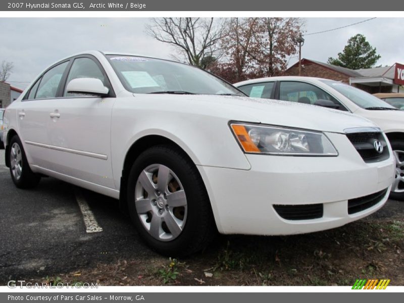 Arctic White / Beige 2007 Hyundai Sonata GLS