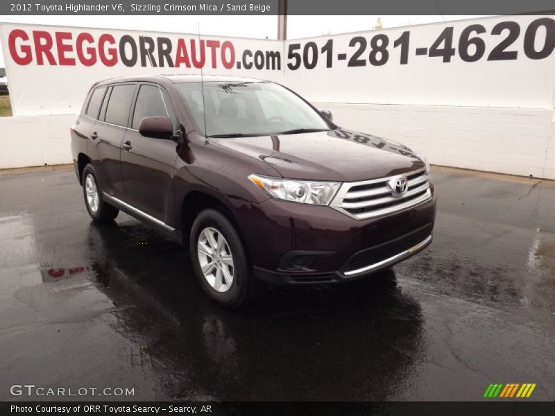 Sizzling Crimson Mica / Sand Beige 2012 Toyota Highlander V6