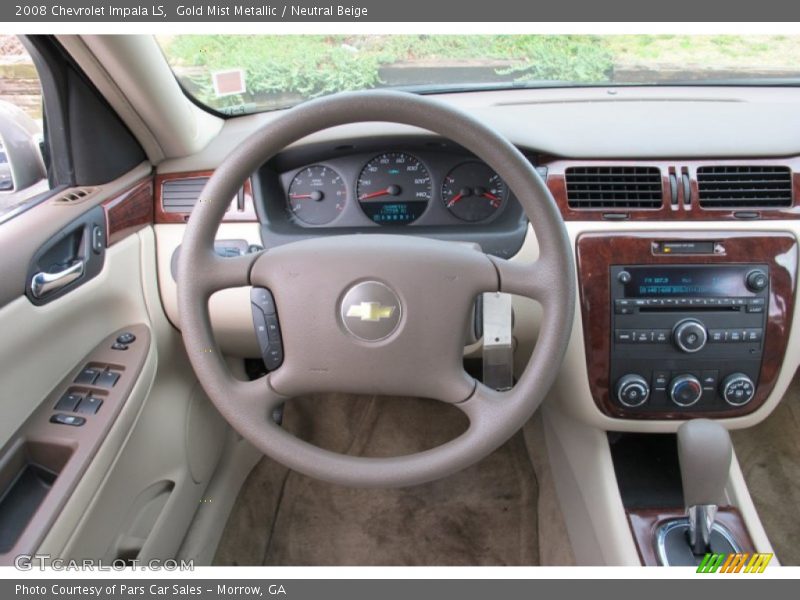 Gold Mist Metallic / Neutral Beige 2008 Chevrolet Impala LS