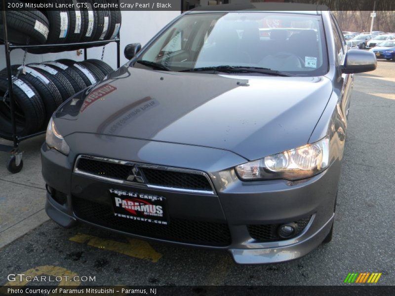 Graphite Gray Pearl / Black 2009 Mitsubishi Lancer GTS