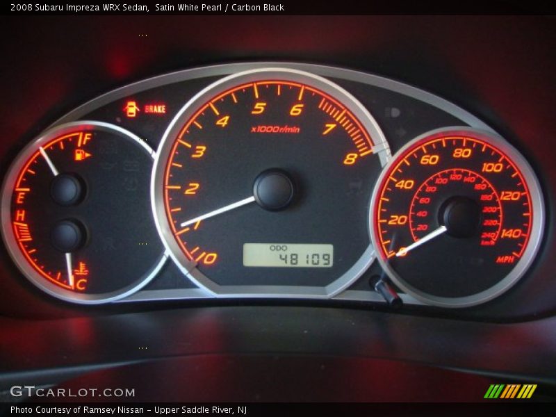 Satin White Pearl / Carbon Black 2008 Subaru Impreza WRX Sedan