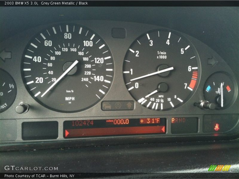 Grey Green Metallic / Black 2003 BMW X5 3.0i
