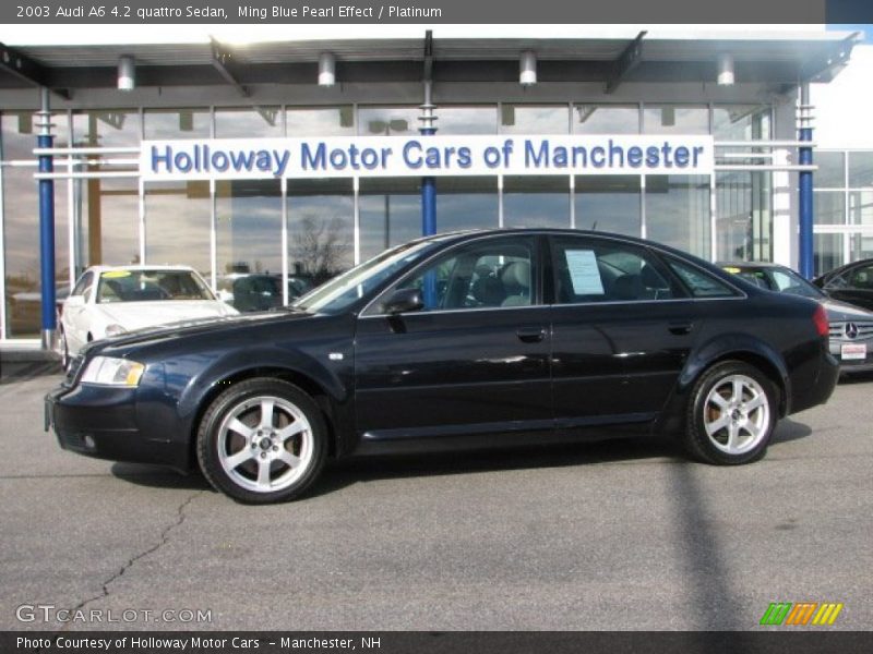 Ming Blue Pearl Effect / Platinum 2003 Audi A6 4.2 quattro Sedan