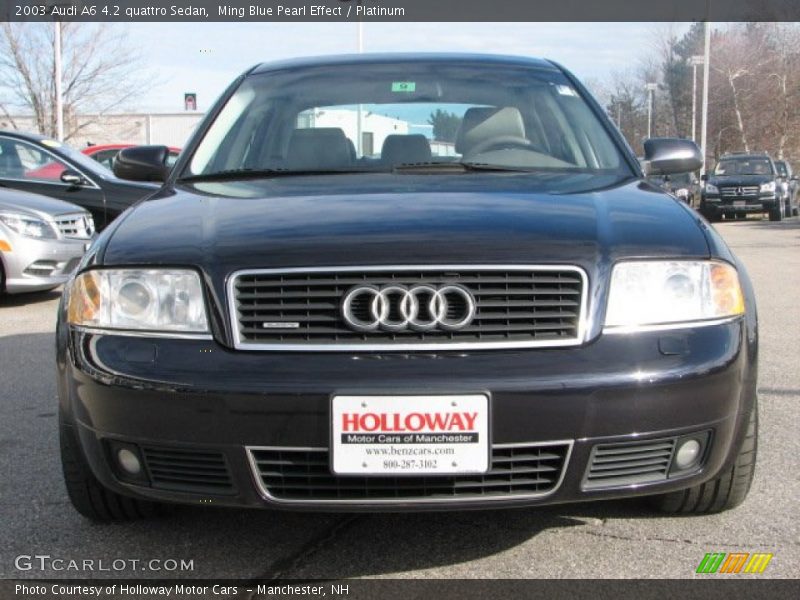 Ming Blue Pearl Effect / Platinum 2003 Audi A6 4.2 quattro Sedan