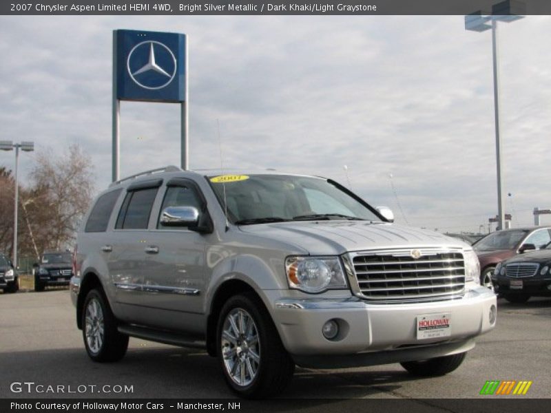 Bright Silver Metallic / Dark Khaki/Light Graystone 2007 Chrysler Aspen Limited HEMI 4WD