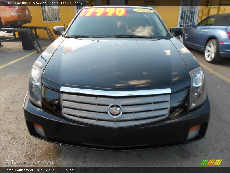 Sable Black / Ebony 2003 Cadillac CTS Sedan