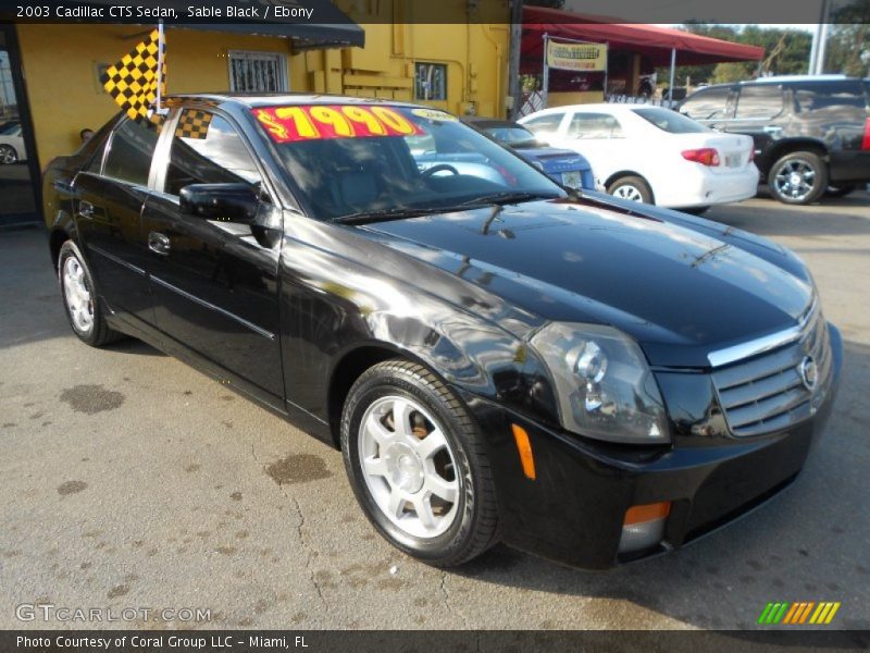 Sable Black / Ebony 2003 Cadillac CTS Sedan