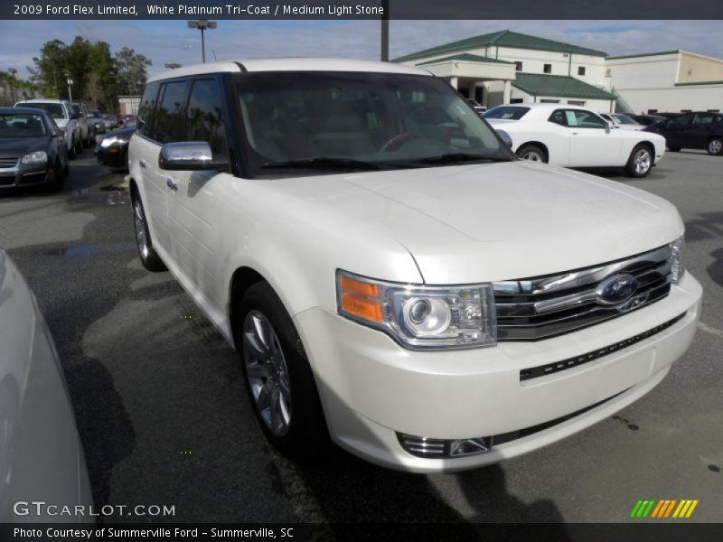 White Platinum Tri-Coat / Medium Light Stone 2009 Ford Flex Limited