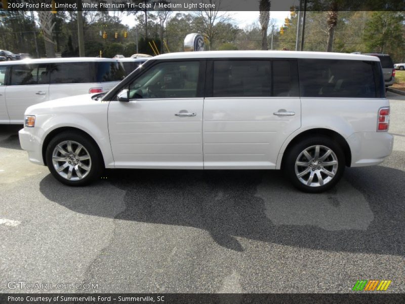 White Platinum Tri-Coat / Medium Light Stone 2009 Ford Flex Limited