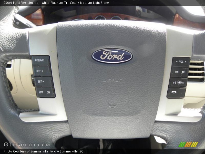 White Platinum Tri-Coat / Medium Light Stone 2009 Ford Flex Limited