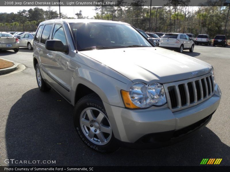 Light Graystone Pearl / Khaki 2008 Jeep Grand Cherokee Laredo