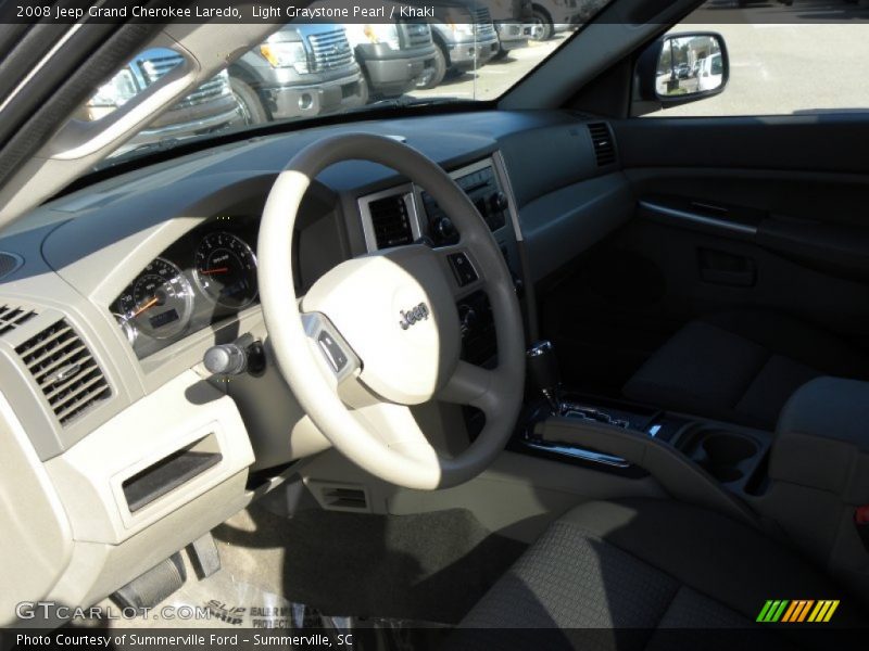Light Graystone Pearl / Khaki 2008 Jeep Grand Cherokee Laredo